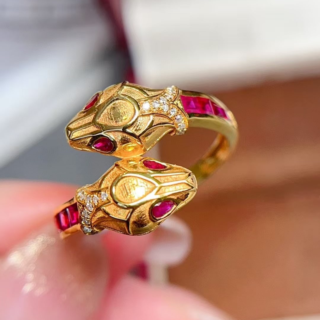14k Gold 0.6 Ct Natural Ruby & Diamond Ring (1 of 6)