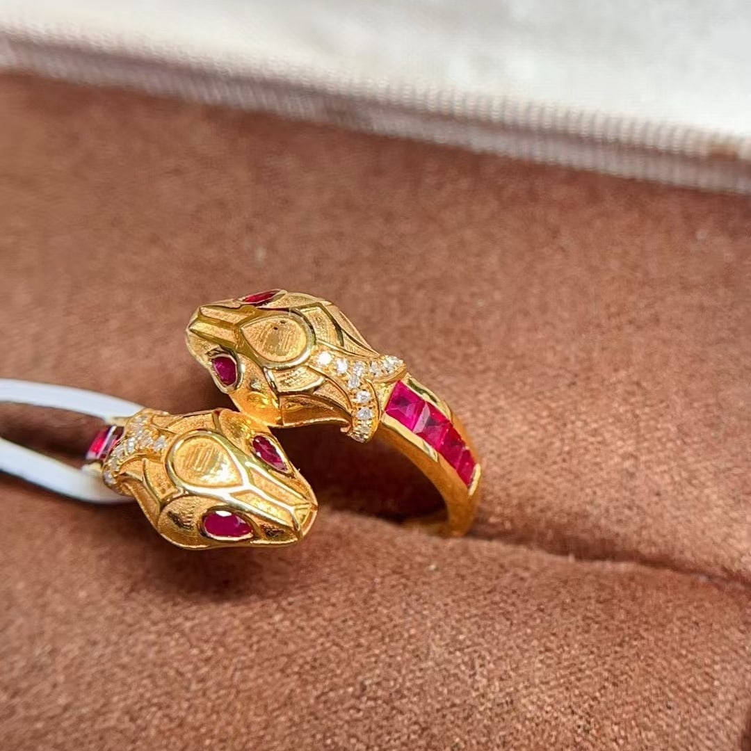 14k Gold 0.6 Ct Natural Ruby & Diamond Ring - 5