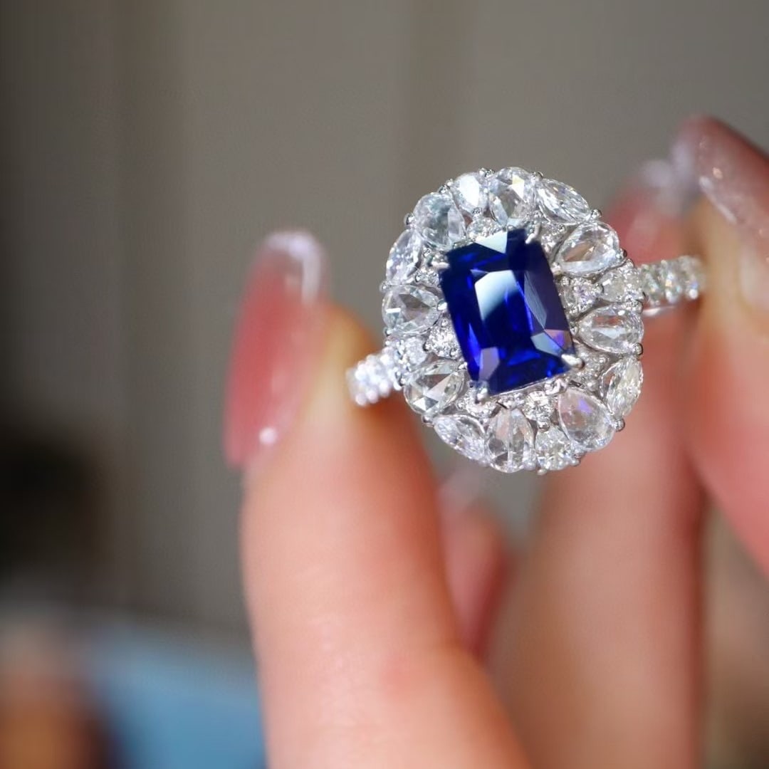 14k Gold 1.96 Ctw Natural Sapphire & Diamond Ring - 4