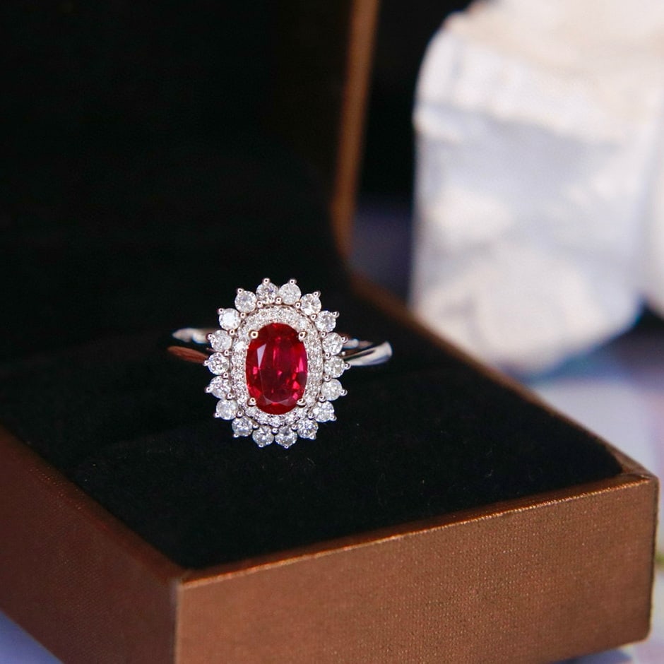 14k Gold 1.54 Ctw Natural Ruby & Diamond Ring - 3