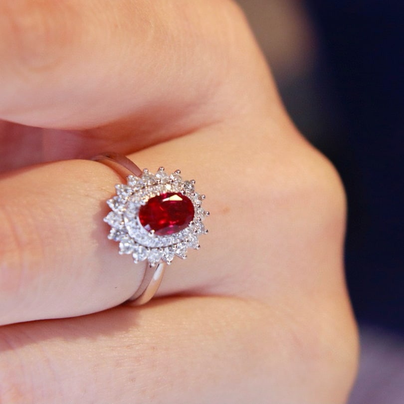 14k Gold 1.54 Ctw Natural Ruby & Diamond Ring - 8