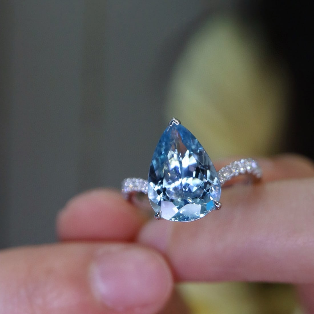 14k Gold 3.28 Ctw Natural Aquamarine & Diamond Ring - 3