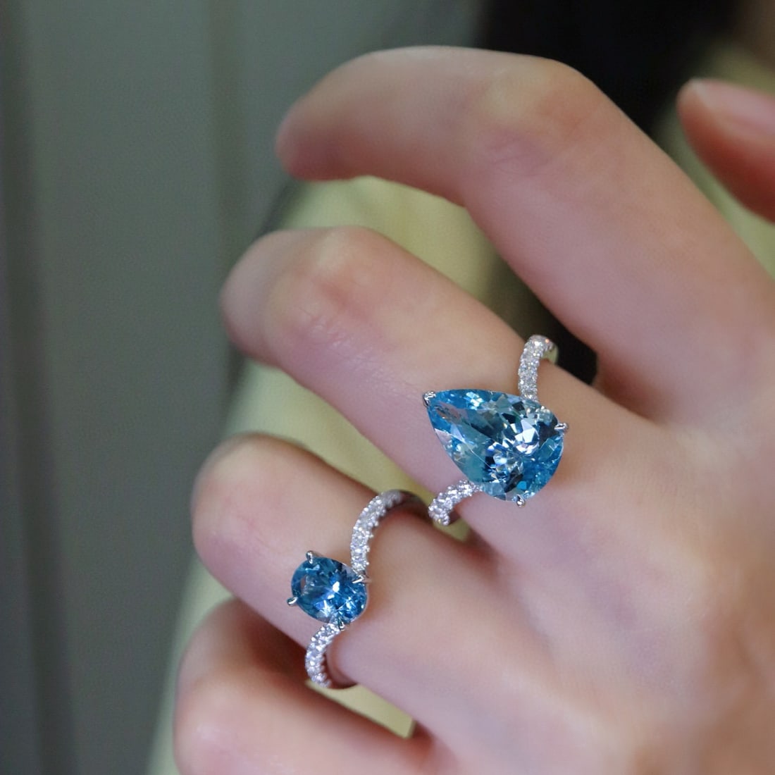 14k Gold 3.28 Ctw Natural Aquamarine & Diamond Ring - 6