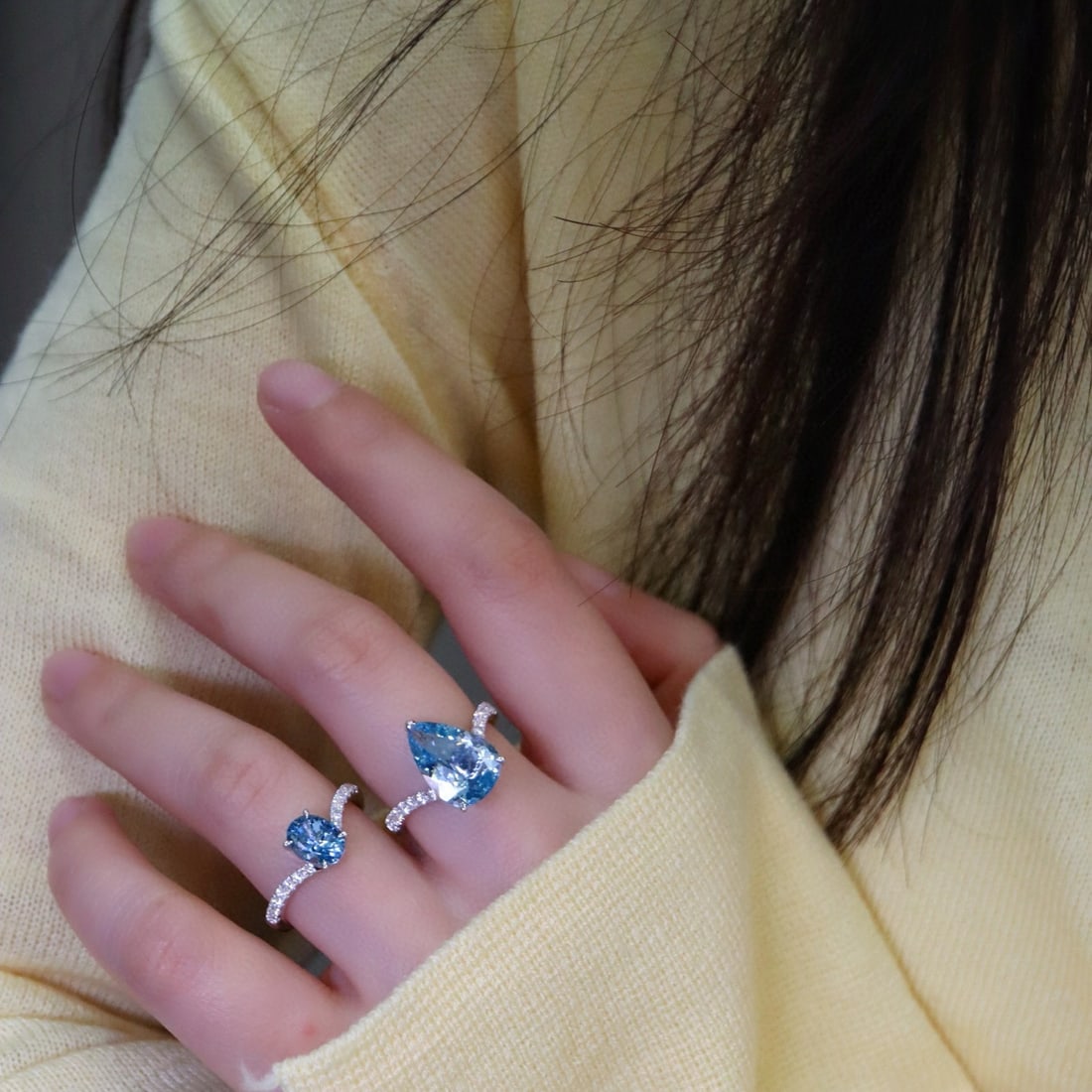 14k Gold 3.28 Ctw Natural Aquamarine & Diamond Ring - 7