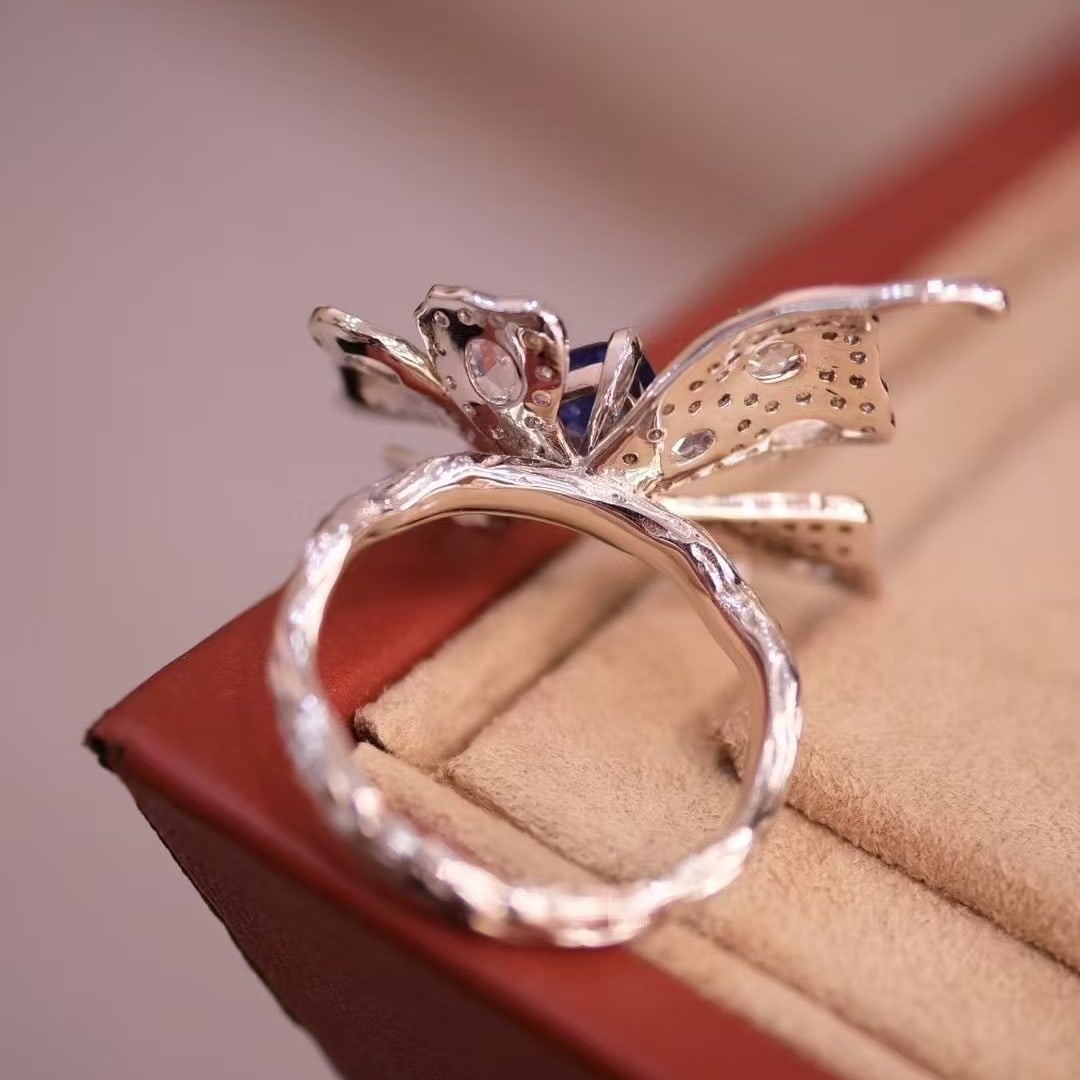 14k Gold 2.28 Ctw Natural Sapphire & Diamond Ring - 4