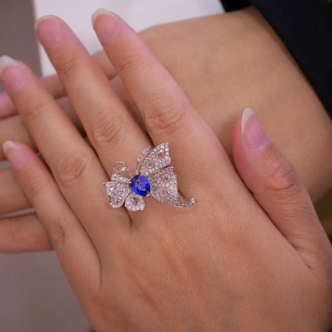 14k Gold 2.28 Ctw Natural Sapphire & Diamond Ring - 5