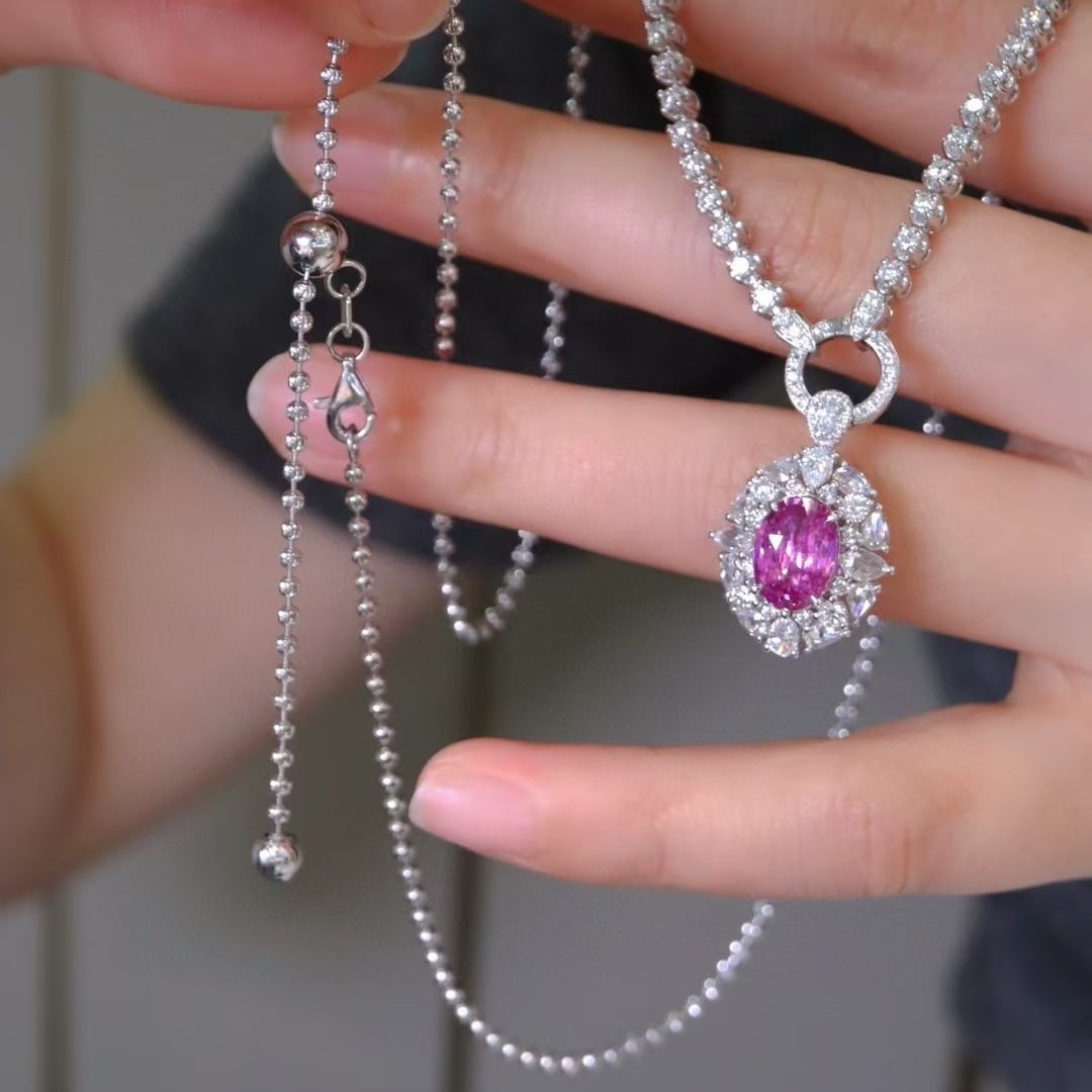 14k Gold 3.24 Ctw Natural Padparadscha Sapphire & Diamond Ring/pendant( Without Chain ) - 4