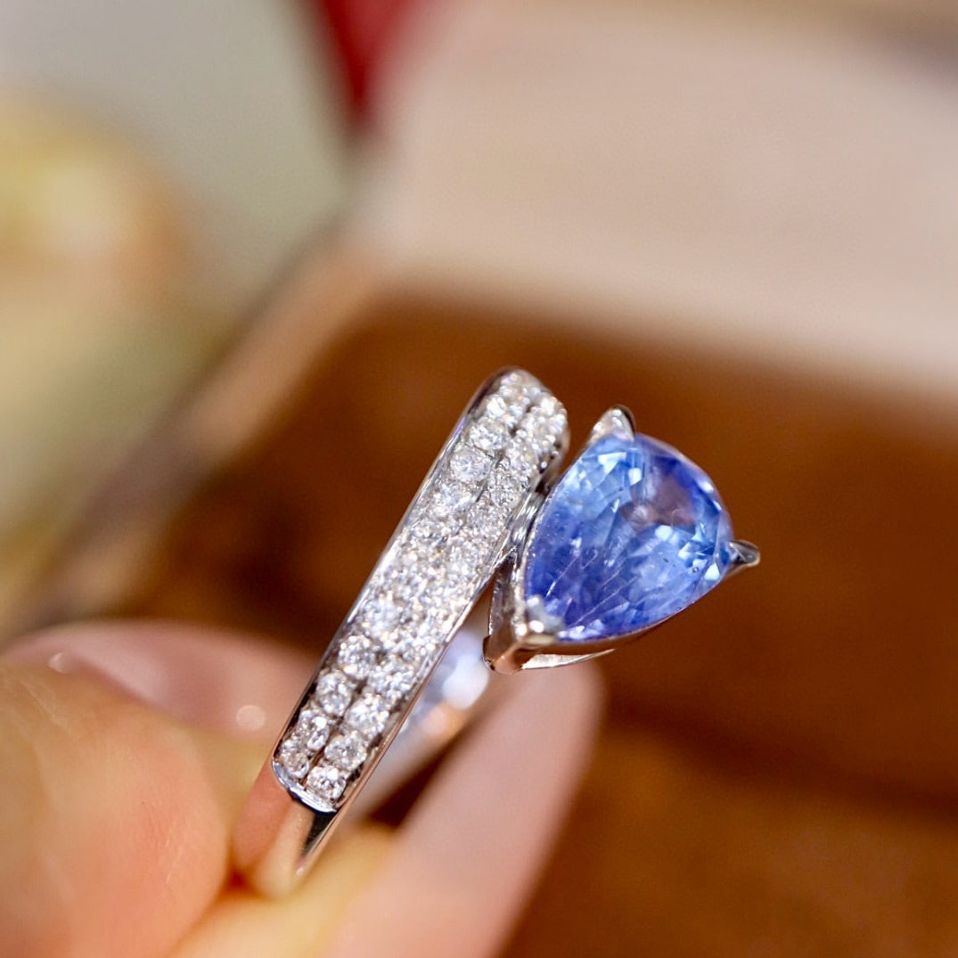 14k Gold 2.32 Ctw Natural Sapphire & Diamond Ring - 3