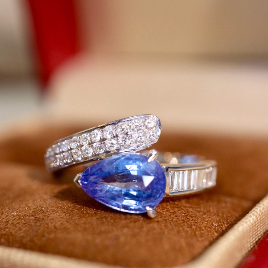 14k Gold 2.32 Ctw Natural Sapphire & Diamond Ring - 5