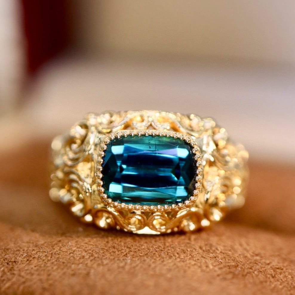 14k Gold 2.01 Ct Natural Tourmaline Ring - 4