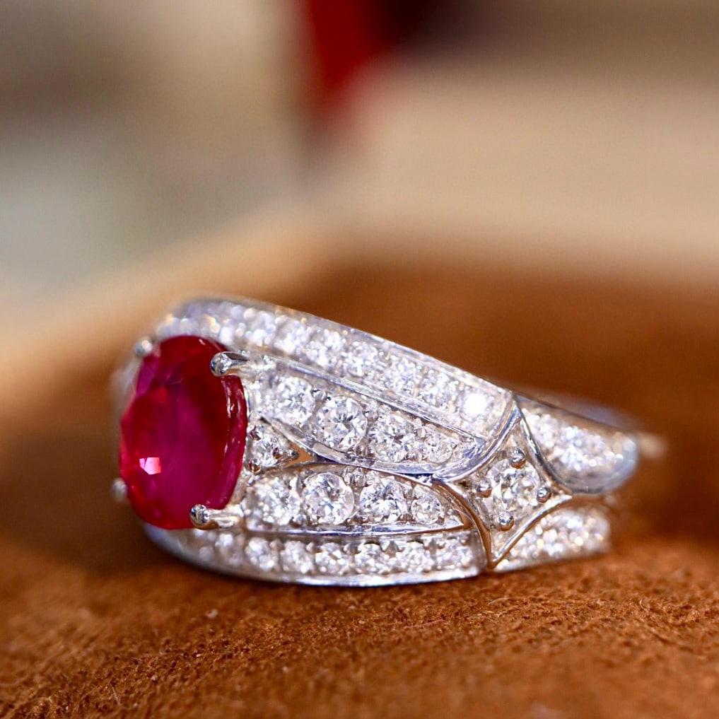 14k Gold 1.50 Ctw Natural Ruby & Diamond Ring - 5