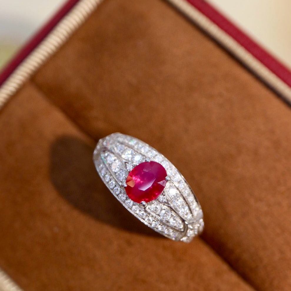 14k Gold 1.50 Ctw Natural Ruby & Diamond Ring - 6