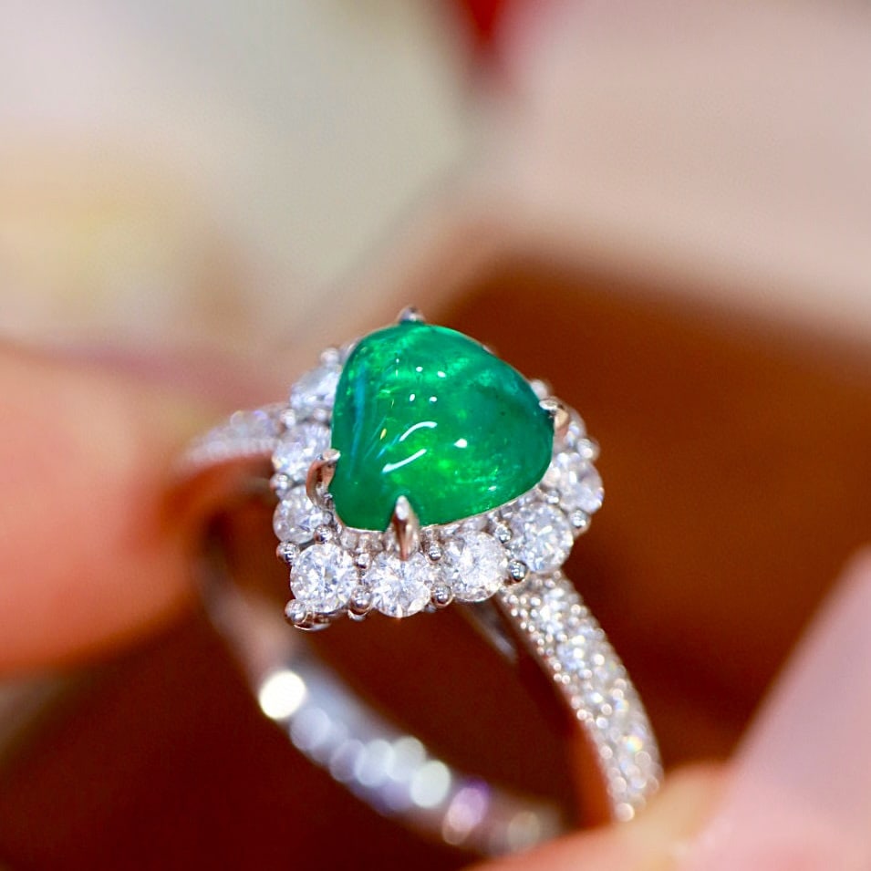 14k Gold 1.84 Ctw Natural Emerald & Diamond Ring - 2