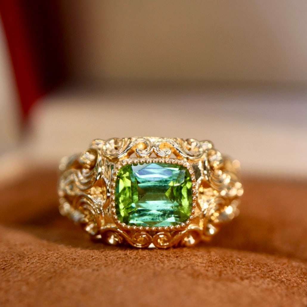 14k Gold 1.38 Ct Natural Tourmaline Ring - 5