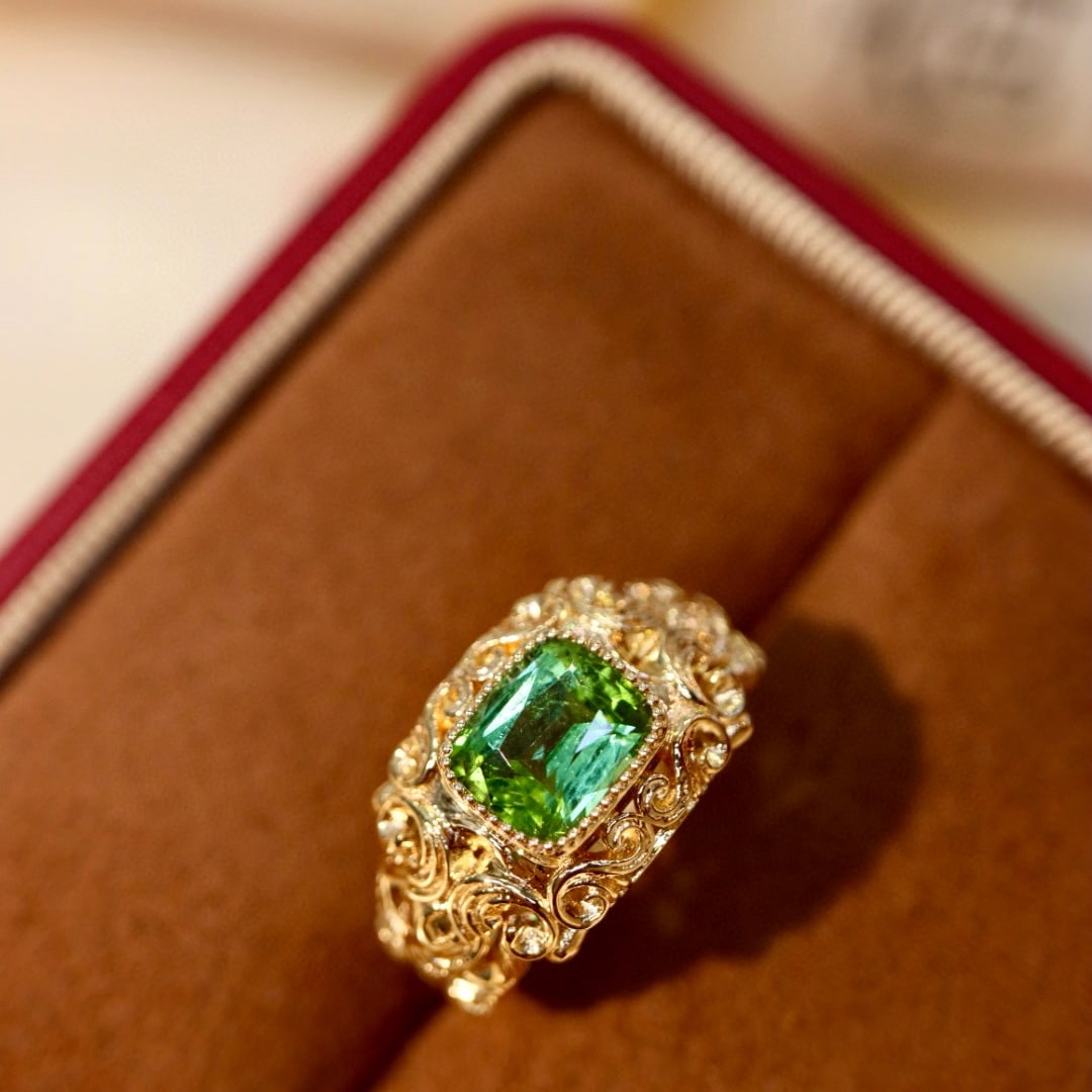 14k Gold 1.38 Ct Natural Tourmaline Ring - 8