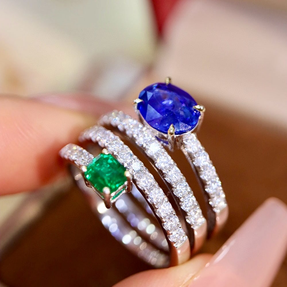 14k Gold 2.61 Ctw Natural Sapphire & Diamond Ring - 2