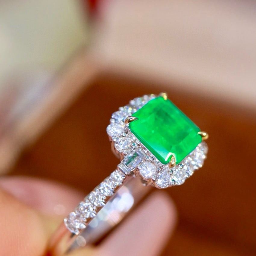 14k Gold 1.61 Ctw Natural Emerald & Diamond Ring - 3