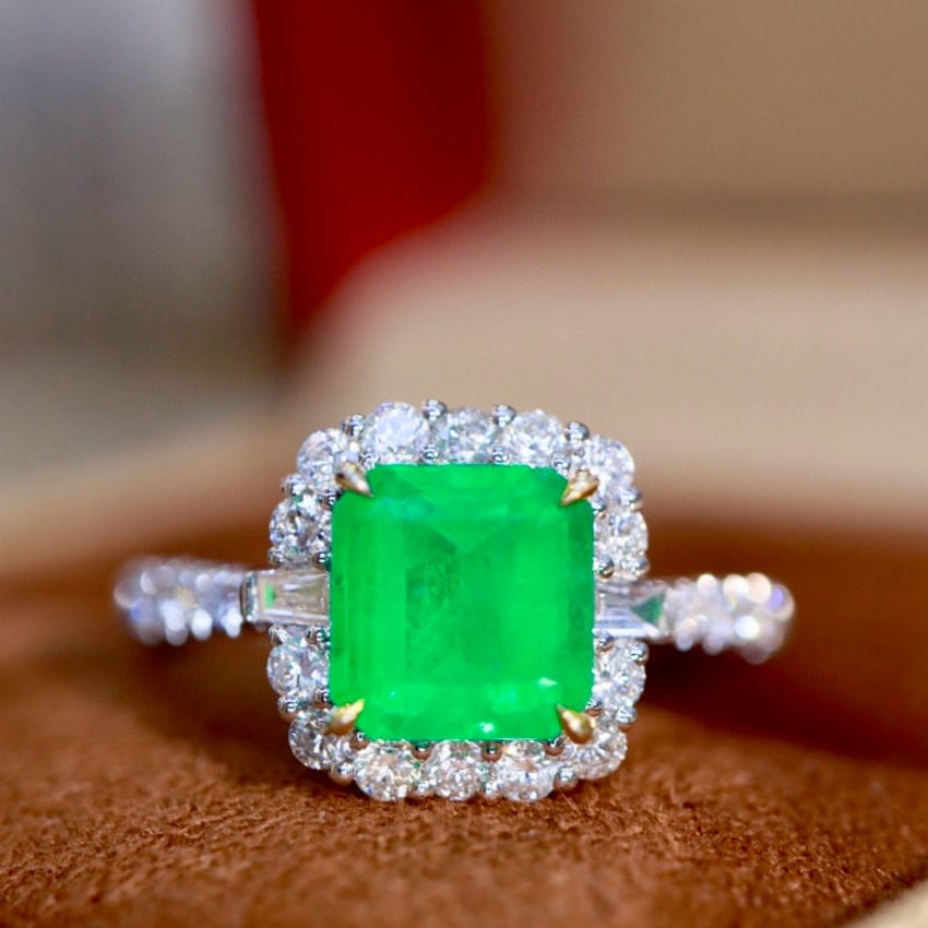 14k Gold 1.61 Ctw Natural Emerald & Diamond Ring - 5