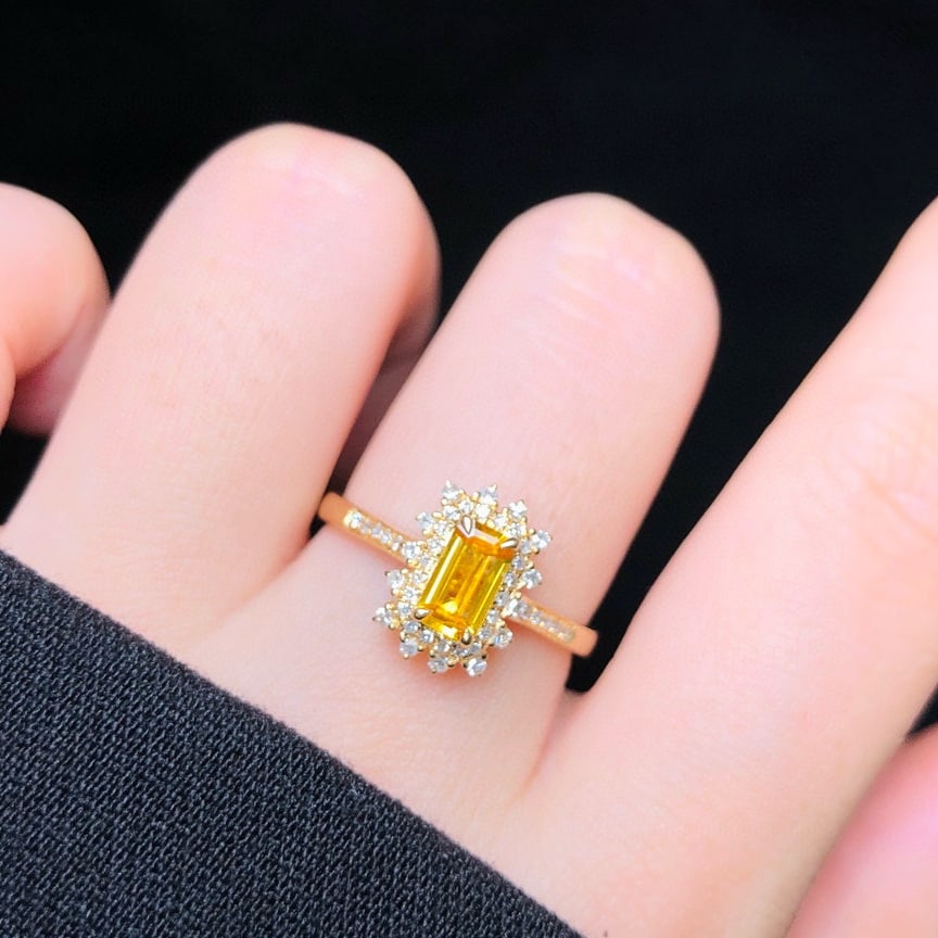 14k Gold 0.67 Ctw Natural Sapphire & Diamond Ring - 4