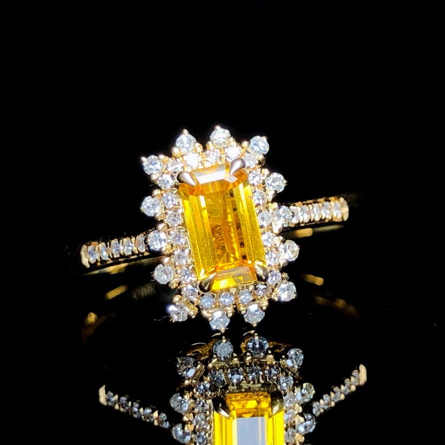 14k Gold 0.67 Ctw Natural Sapphire & Diamond Ring - 6