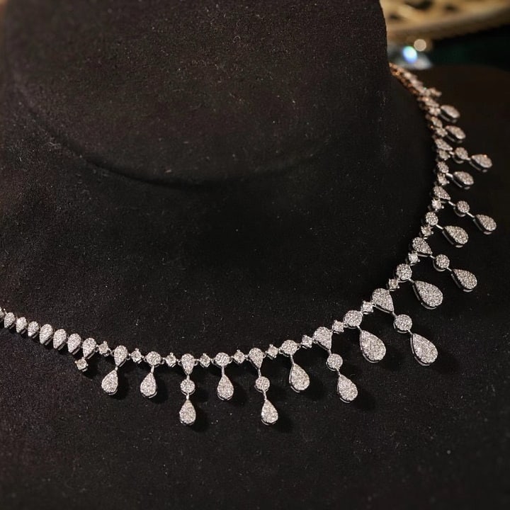 14k Gold 2.7 Ct Natural H Diamond Necklace - 5