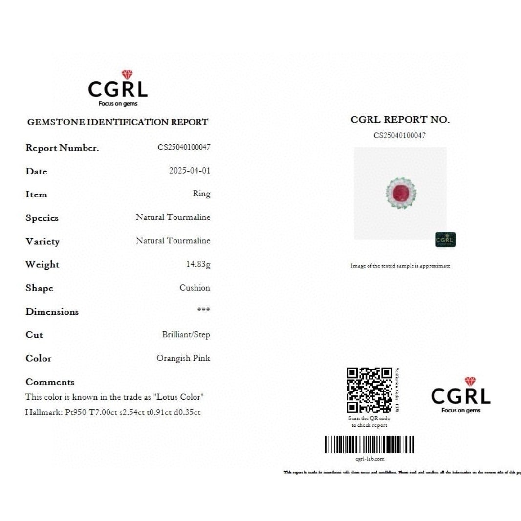 14k Gold 7.35 Ctw Natural Tourmaline & Diamond Ring - 5