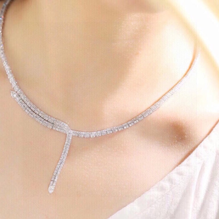 14k Gold 10.00 Ctw Natural Yellow Diamond & Diamond Necklace - 7