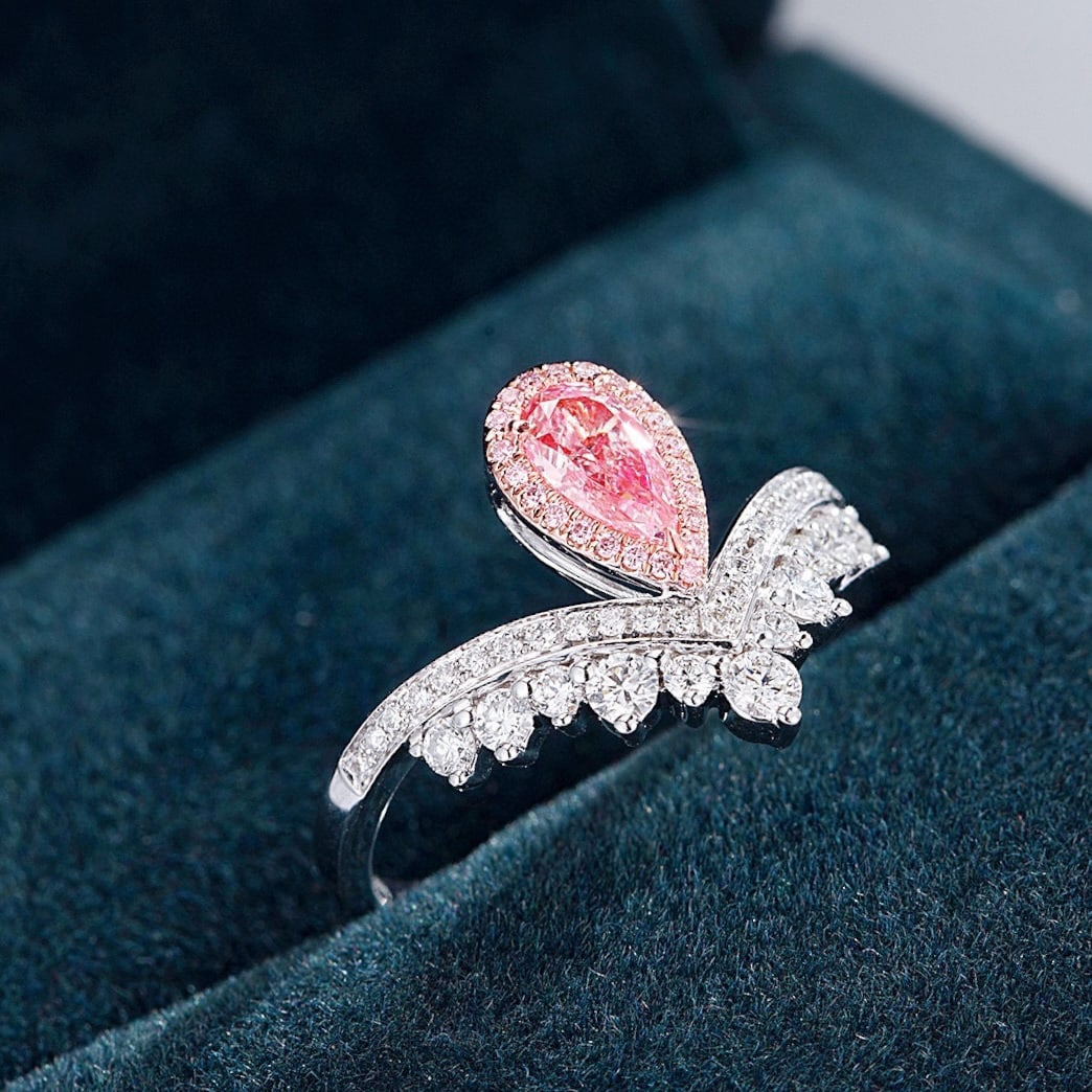 14k Gold 0.81 Ctw Natural Pink Diamond & Diamond Ring - 2