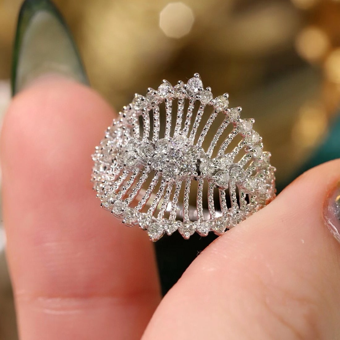 14k Gold 0.76 Ct Natural H Diamond Ring - 4