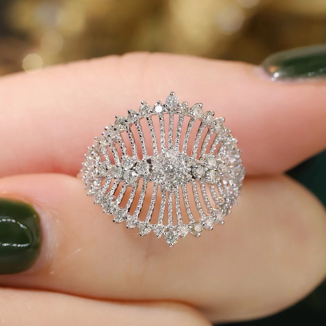 14k Gold 0.76 Ct Natural H Diamond Ring - 5