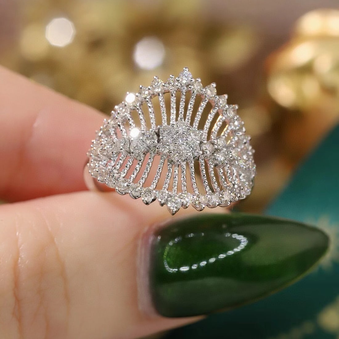 14k Gold 0.76 Ct Natural H Diamond Ring - 6