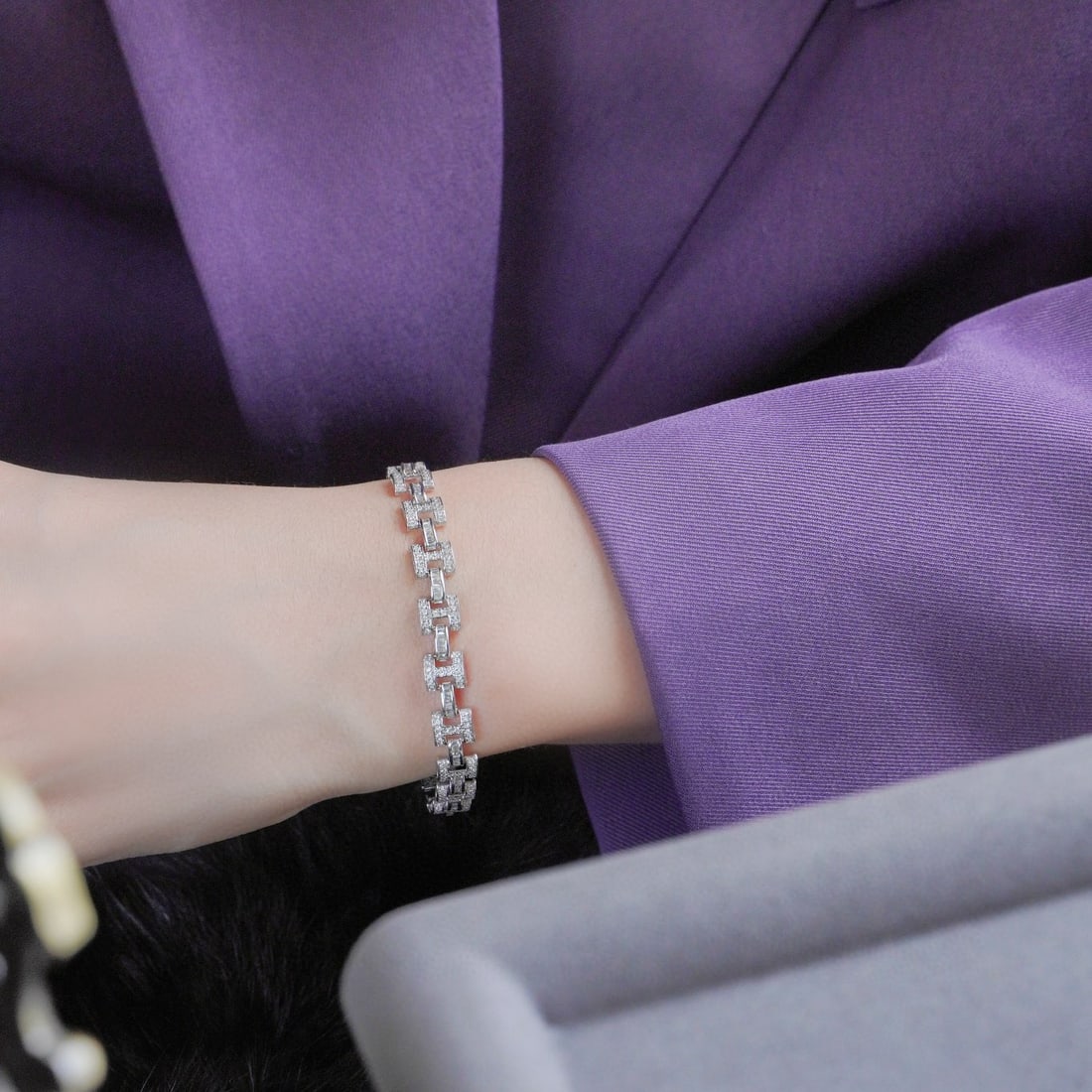 14k Gold 3.5 Ct Natural H Diamond Bracelet - 6