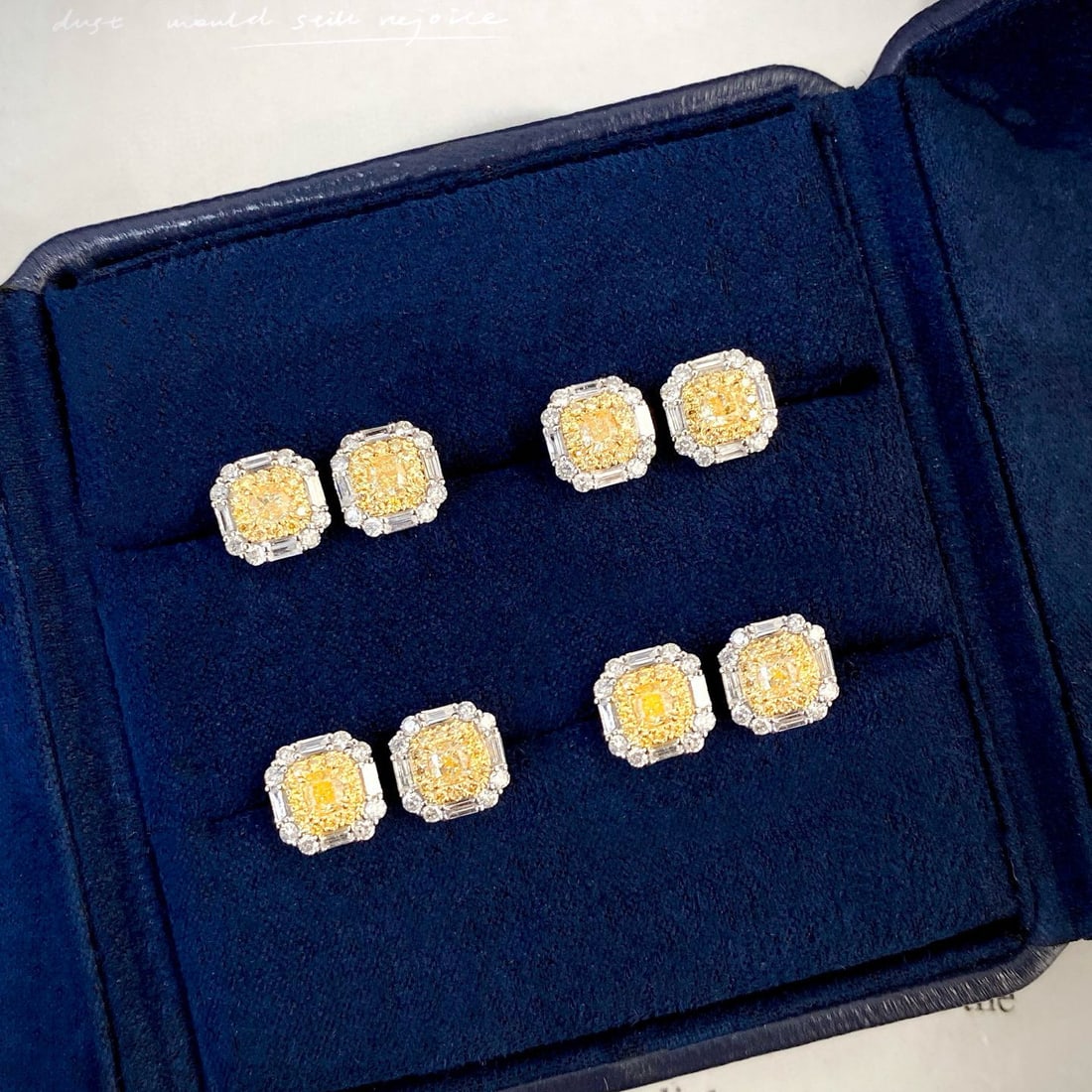 14k Gold 0.60 Ctw Natural Yellow Diamond & Diamond Earrings - 5
