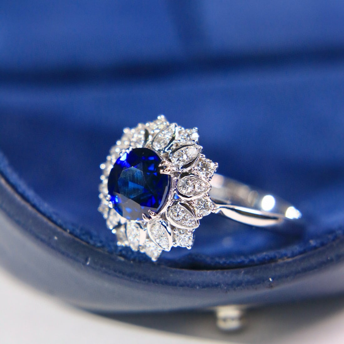 14k Gold 2.94 Ctw Natural Sapphire & Diamond Ring/pendant( Without Chain ) - 3