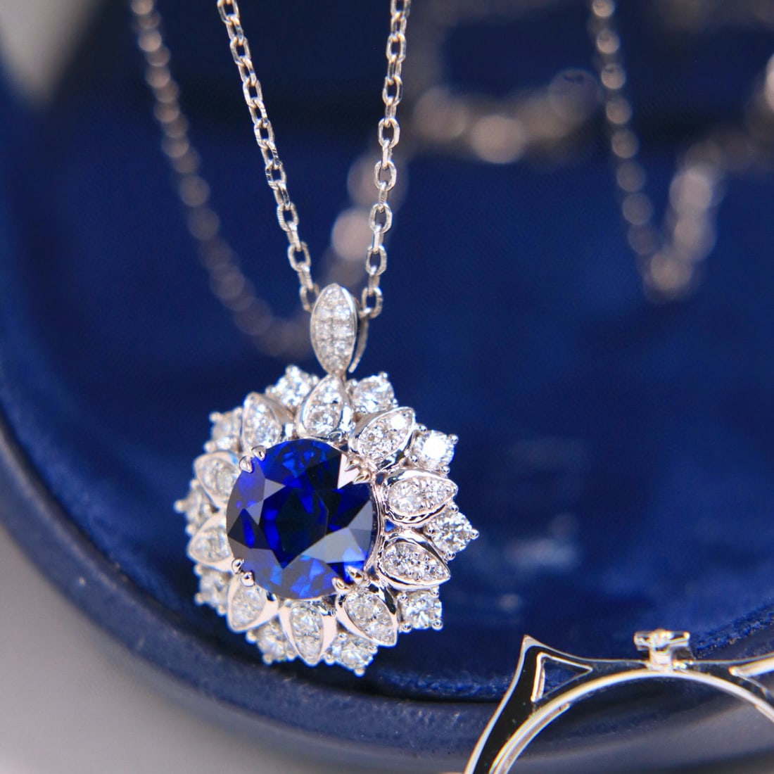 14k Gold 2.94 Ctw Natural Sapphire & Diamond Ring/pendant( Without Chain ) - 5