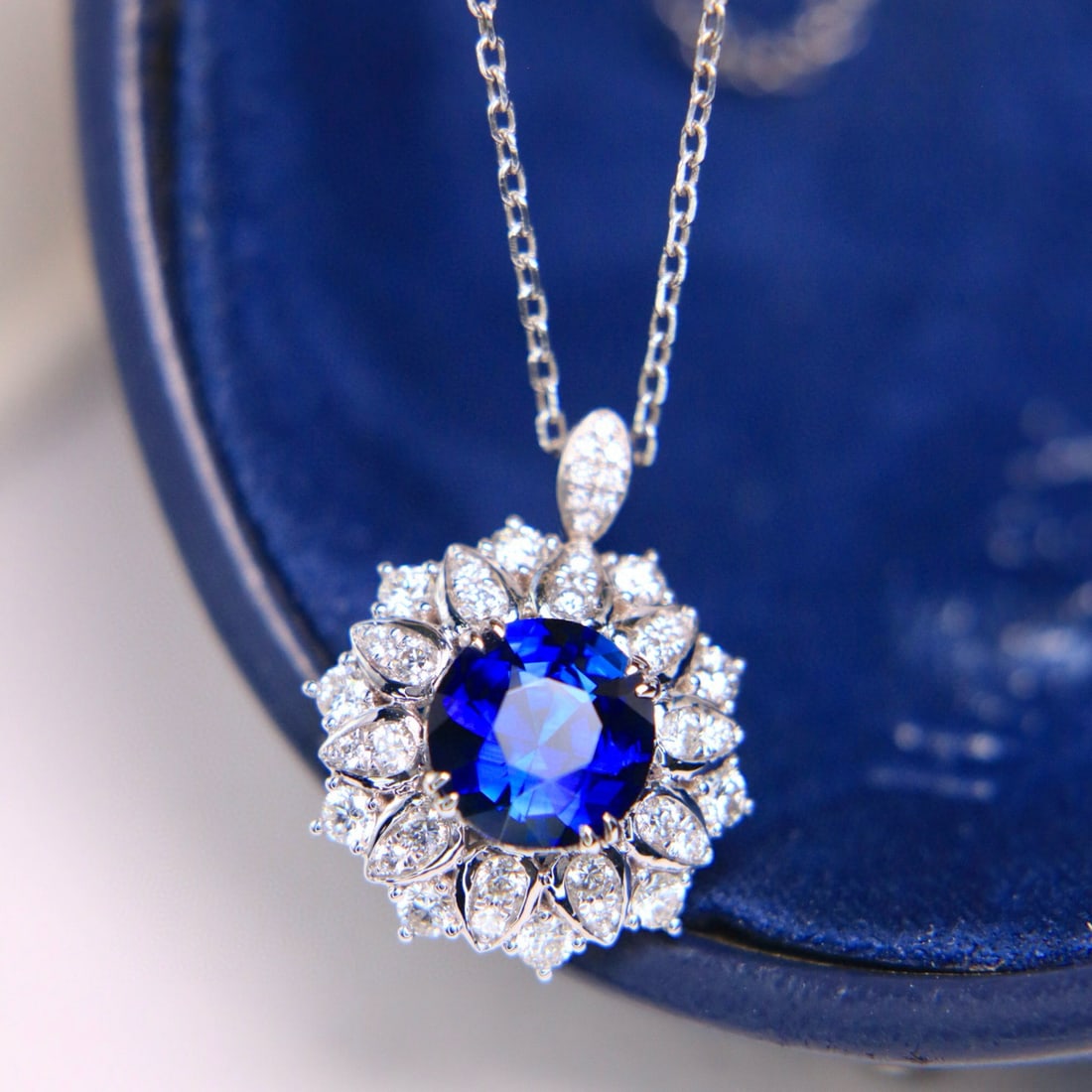 14k Gold 2.94 Ctw Natural Sapphire & Diamond Ring/pendant( Without Chain ) - 6