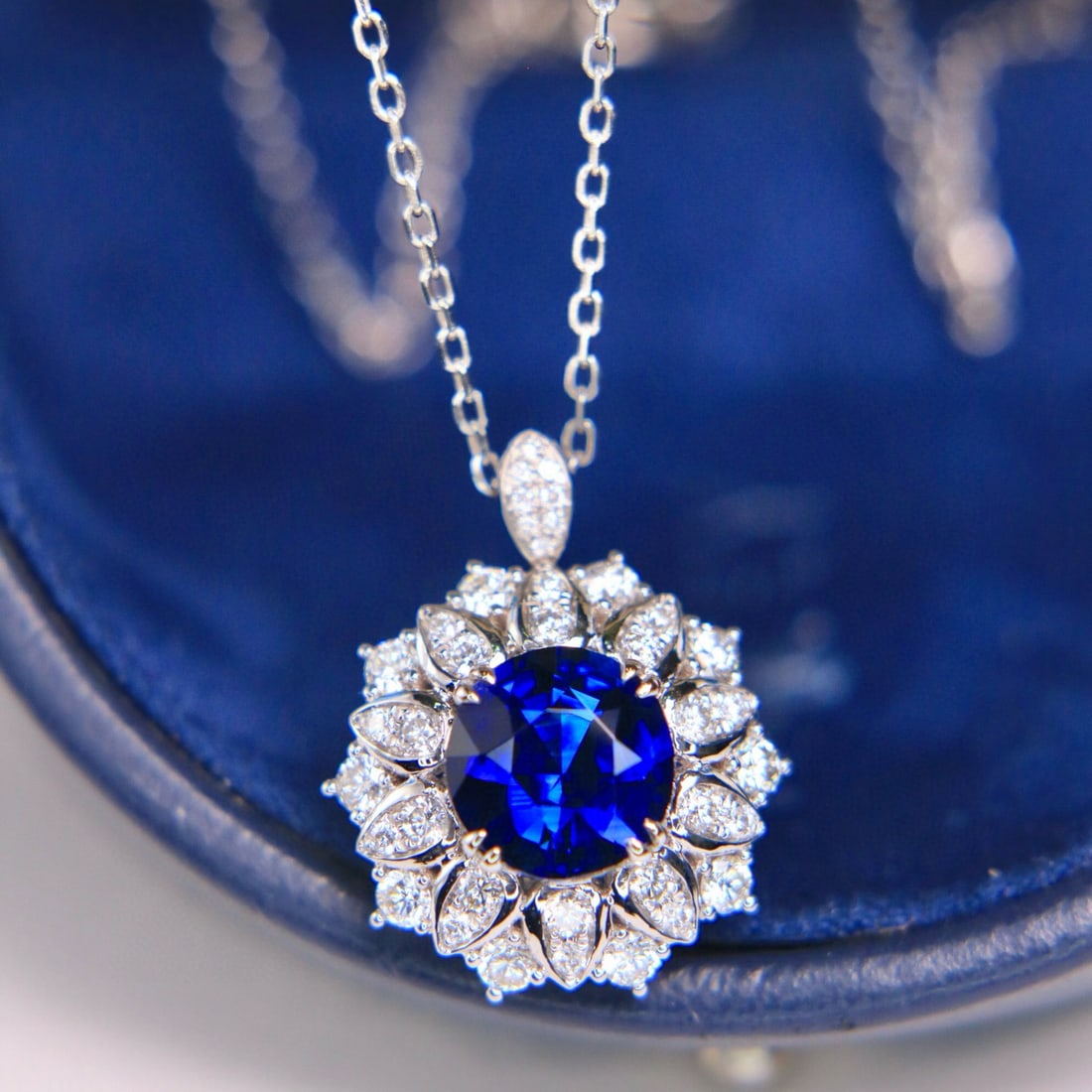 14k Gold 2.94 Ctw Natural Sapphire & Diamond Ring/pendant( Without Chain ) - 7