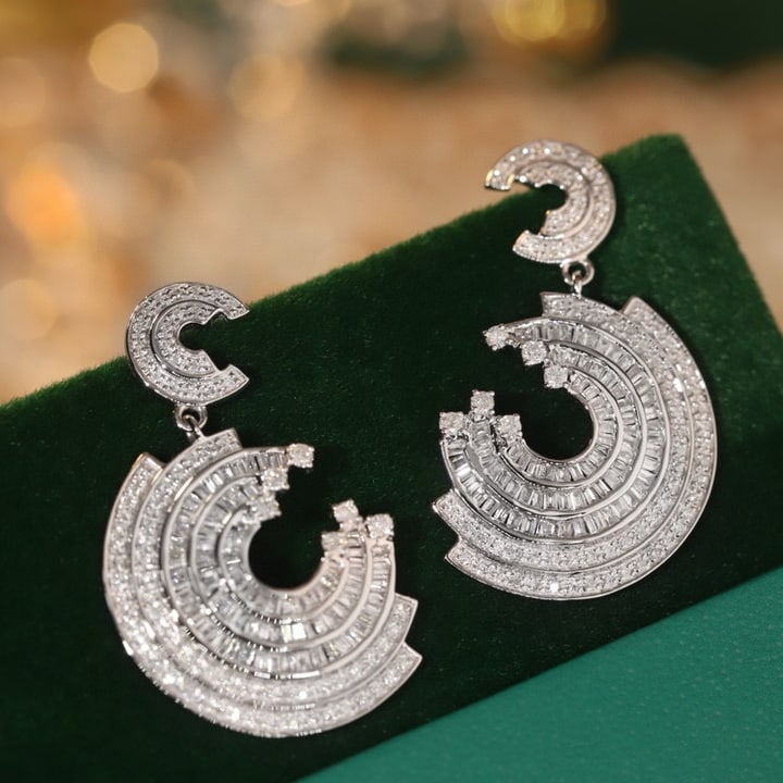 14k Gold 1 Ct Natural H Diamond Earrings - 4