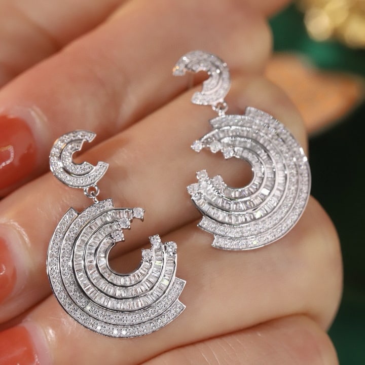 14k Gold 1 Ct Natural H Diamond Earrings - 6