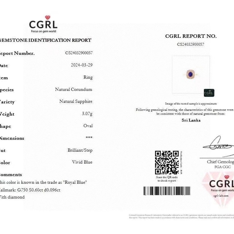 14k Gold 0.69 Ctw Natural Sapphire & Diamond Ring - 4