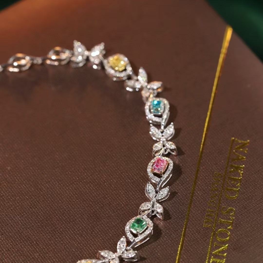 14k Gold 1.1 Ctw Natural Color Diamond & Diamond Bracelet - 2