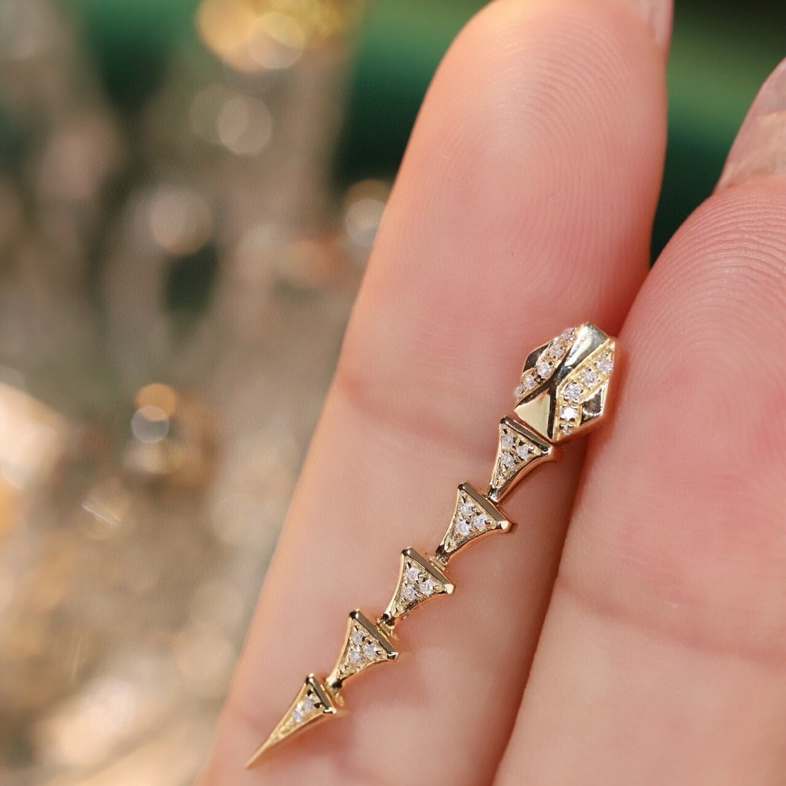 14k Gold 0.16 Ct Natural H Diamond Earrings - 6