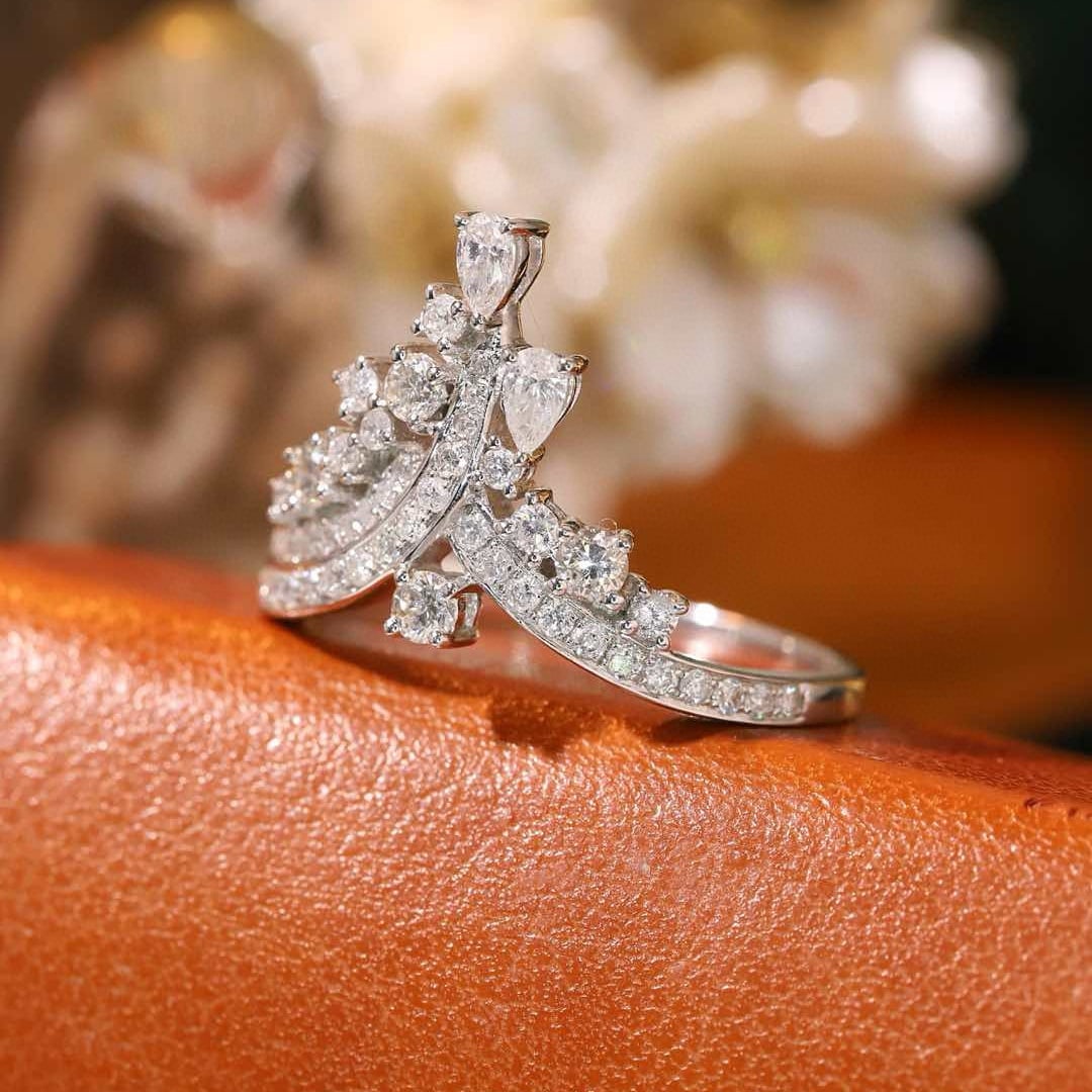 14k Gold 0.75 Ct Natural H Diamond Ring - 3