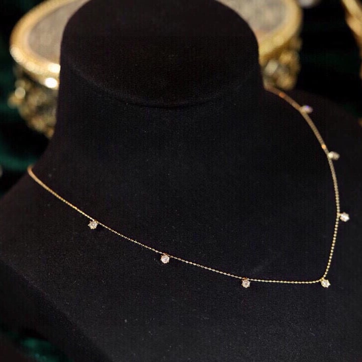 14k Gold 0.6 Ct Natural H Diamond Necklace - 2