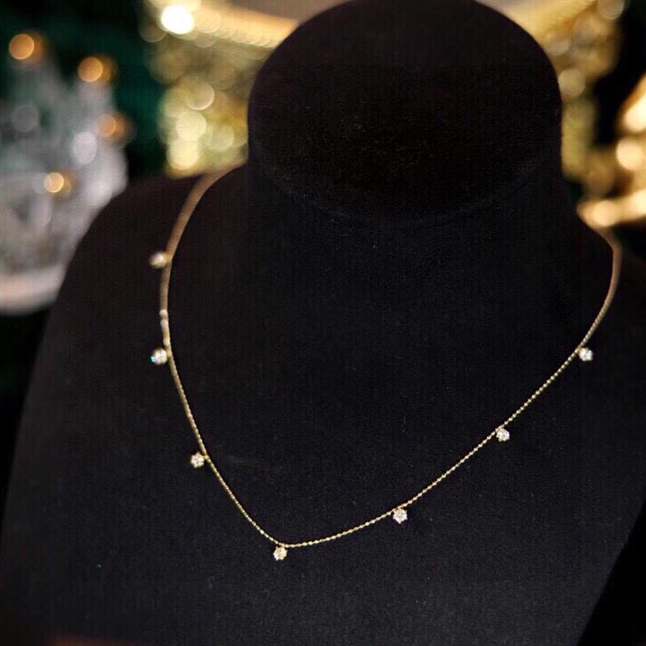 14k Gold 0.6 Ct Natural H Diamond Necklace - 4