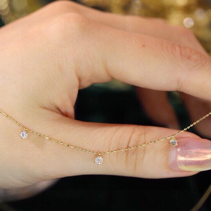 14k Gold 0.6 Ct Natural H Diamond Necklace - 6