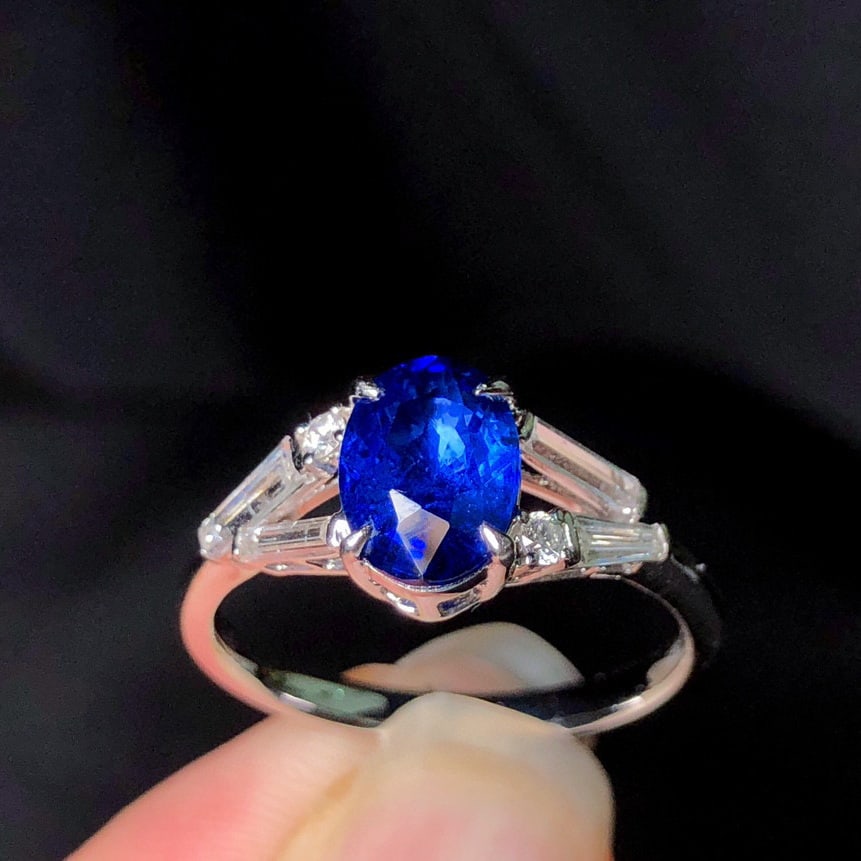 14k Gold 2.17 Ctw Natural Sapphire & Diamond Ring - 2