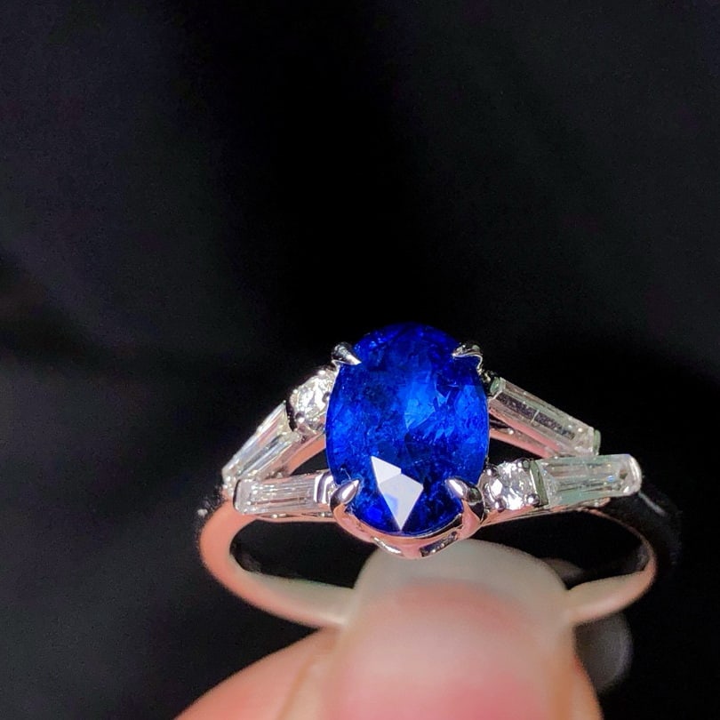 14k Gold 2.17 Ctw Natural Sapphire & Diamond Ring - 3