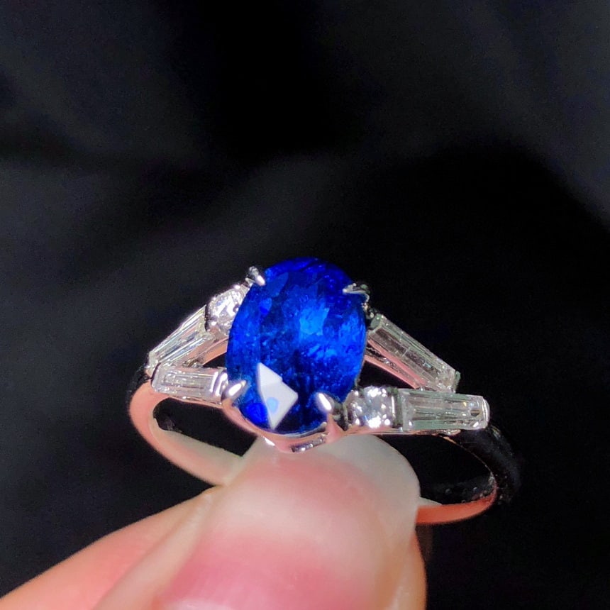 14k Gold 2.17 Ctw Natural Sapphire & Diamond Ring - 5