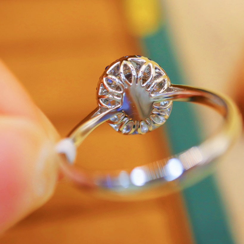 14k Gold 0.67 Ctw Natural Sapphire & Diamond Ring - 5